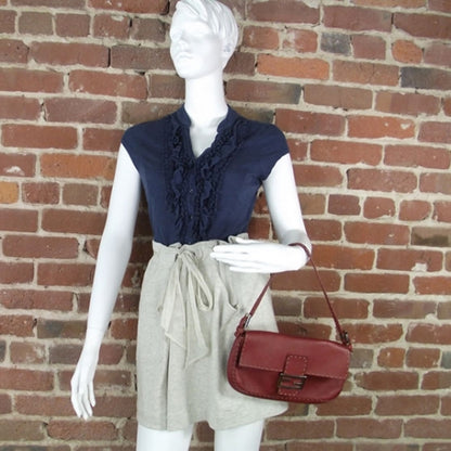 Fendi Leather Selleria Baguette Red 2 of 11