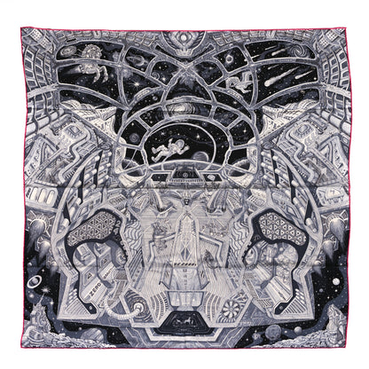 Hermes Cashmere Silk Galaxy Scarf 100 Gris Anthracite Black 1 of 4