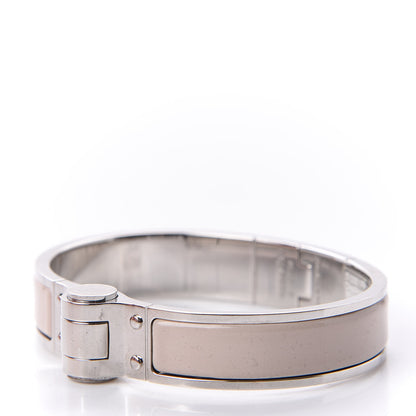 Hermes Enamel Charniere Uni Narrow Hinged Bracelet S Beige Rose 4 of 12