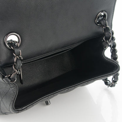 Chanel Crumpled Calfskin Quilted Mini Square Flap So Black 5 of 6