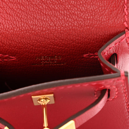 Hermes Tadelakt Mini Kelly Twilly Bag Charm Rouge Vif 4 of 5