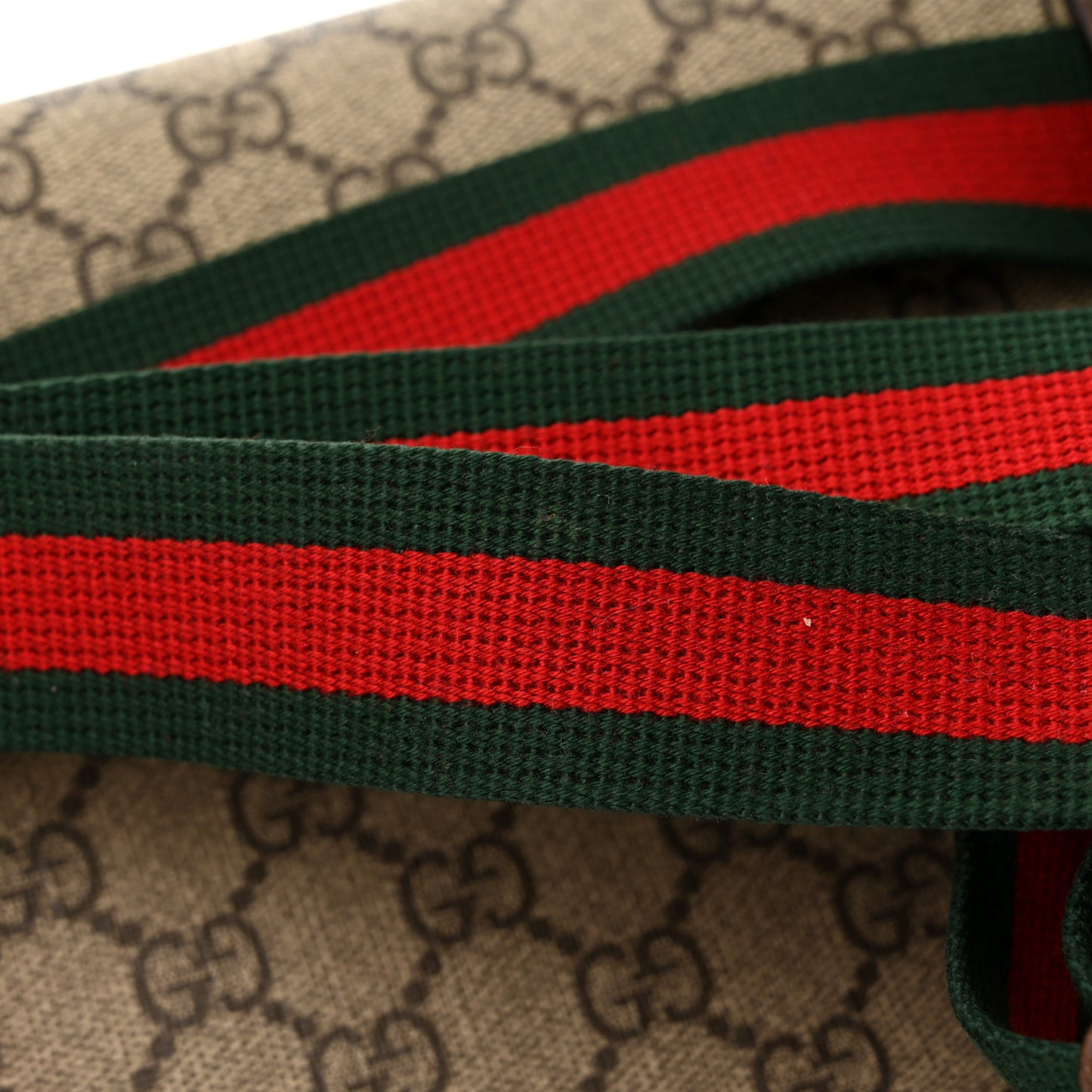 GG Supreme Monogram Neo Vintage Web Belt Bag Brown