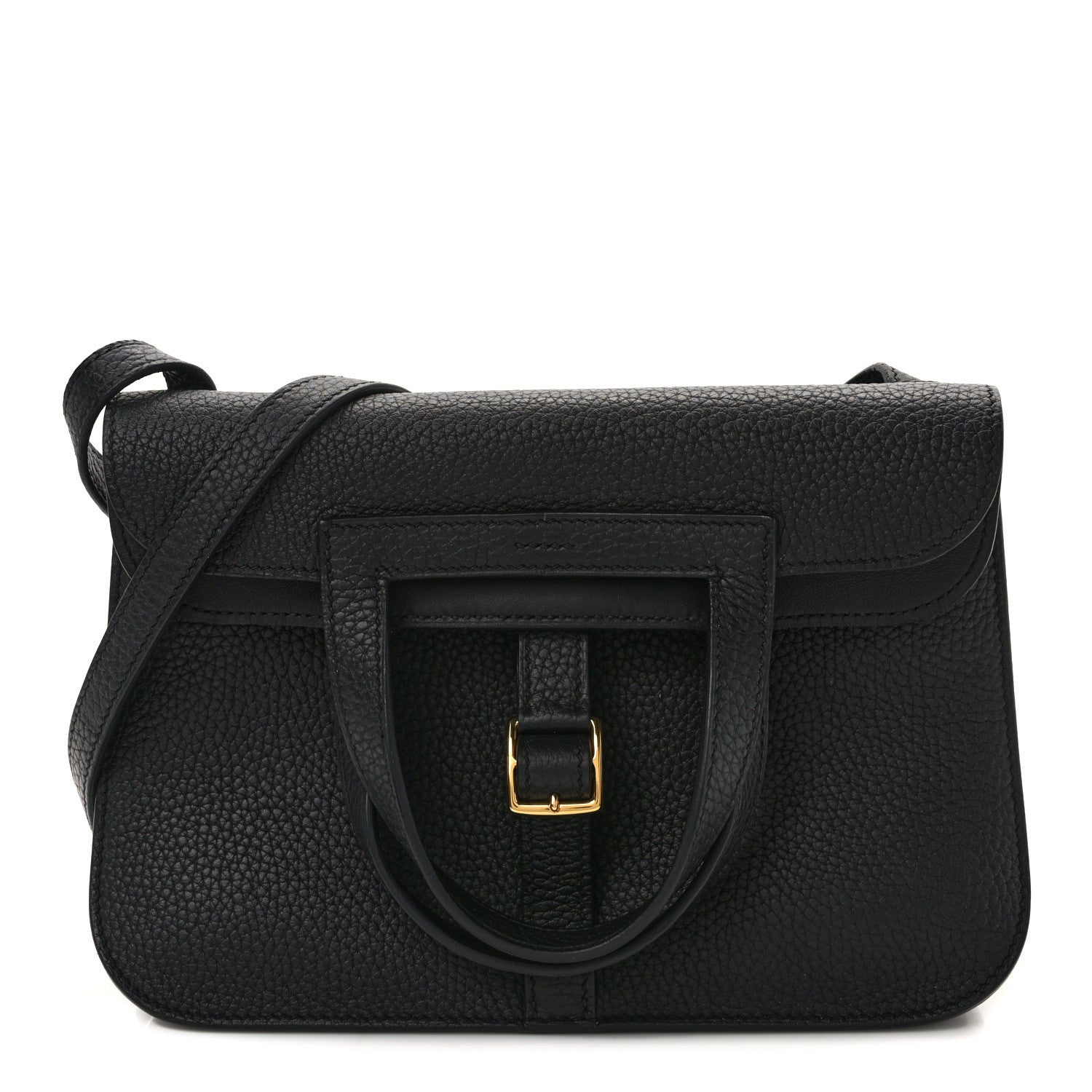 Hermes Taurillon Clemence Halzan 25 Black 1 of 13