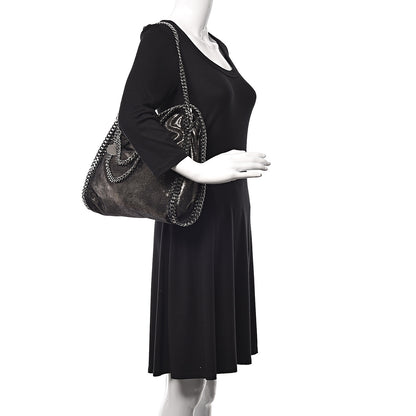 Stella McCartney Chamois Shiny Dotted Falabella Fold Over Tote Ruthenium 2 of 9