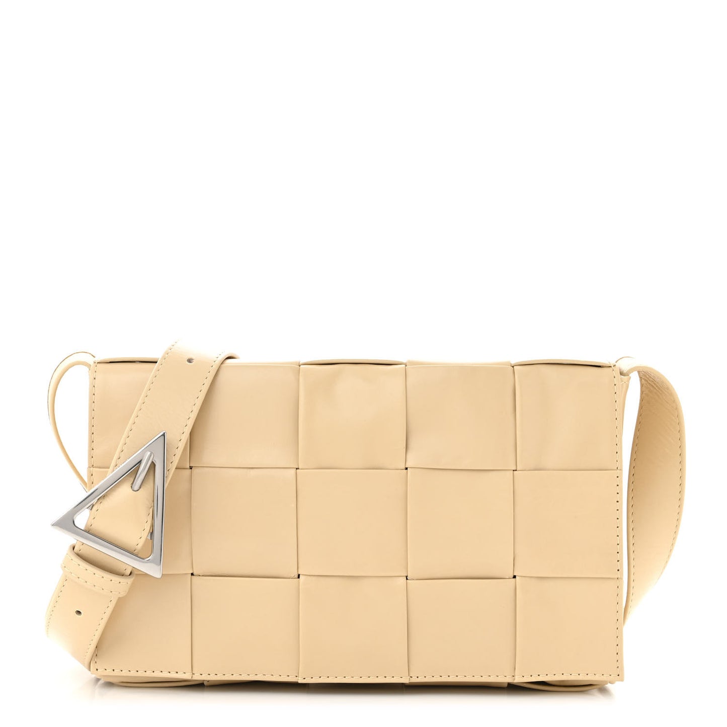 Brushed Calfskin Maxi Intreccio Crossbody Cassette Bag Porridge