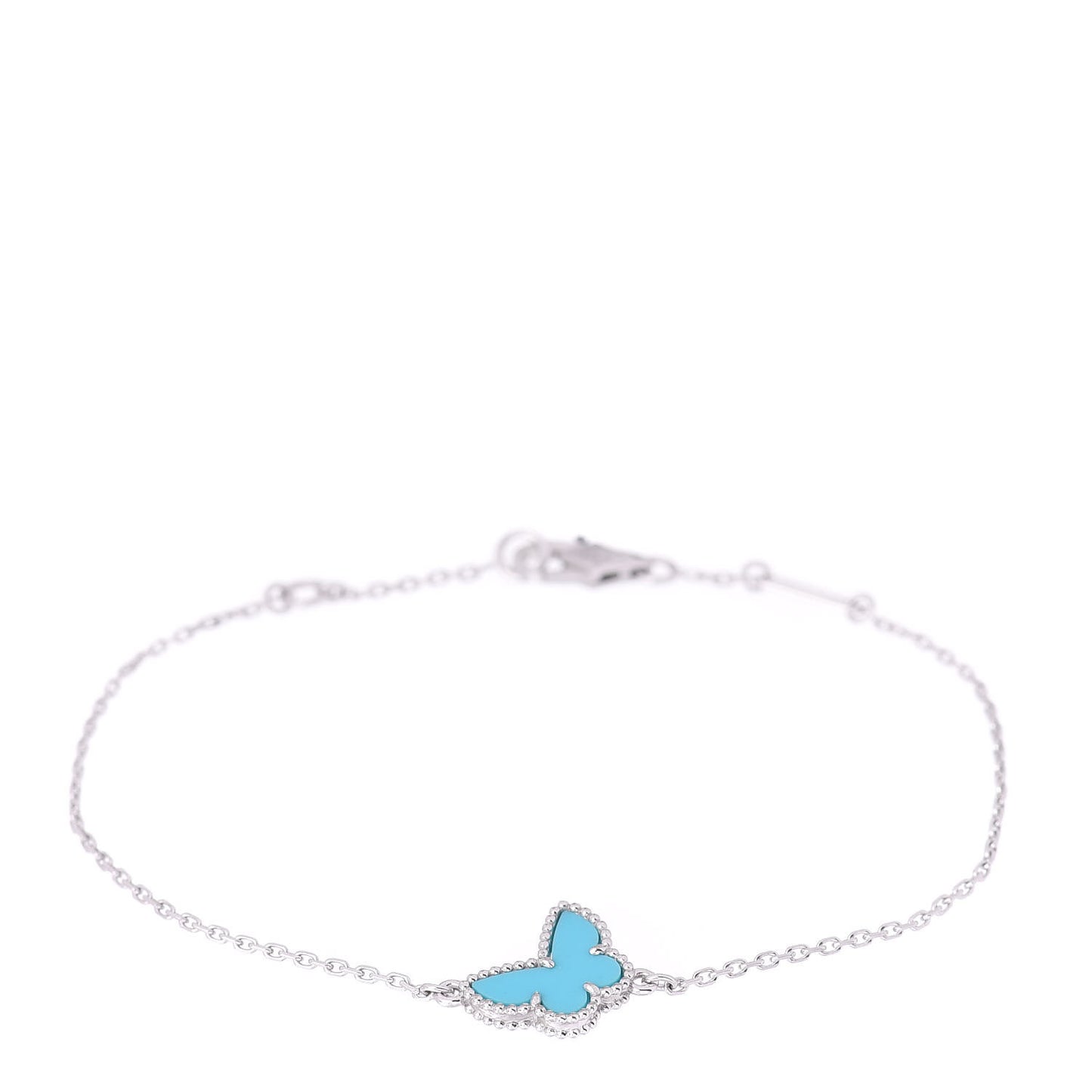 18K White Gold Turquoise Sweet Alhambra Butterfly Bracelet