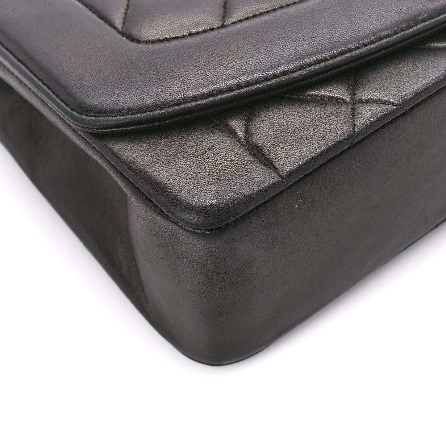 Lambskin Quilted Medium Single Flap Black