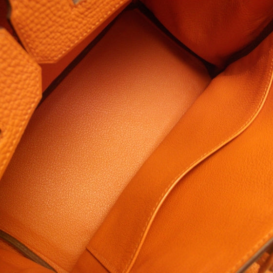 Hermes Taurillon Clemence Birkin 25 Orange 6 of 12