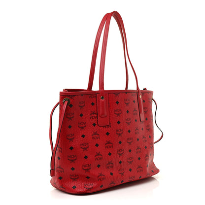 MCM Visetos Medium Liz Reversible Shopper Tote Ruby Red 3 of 17