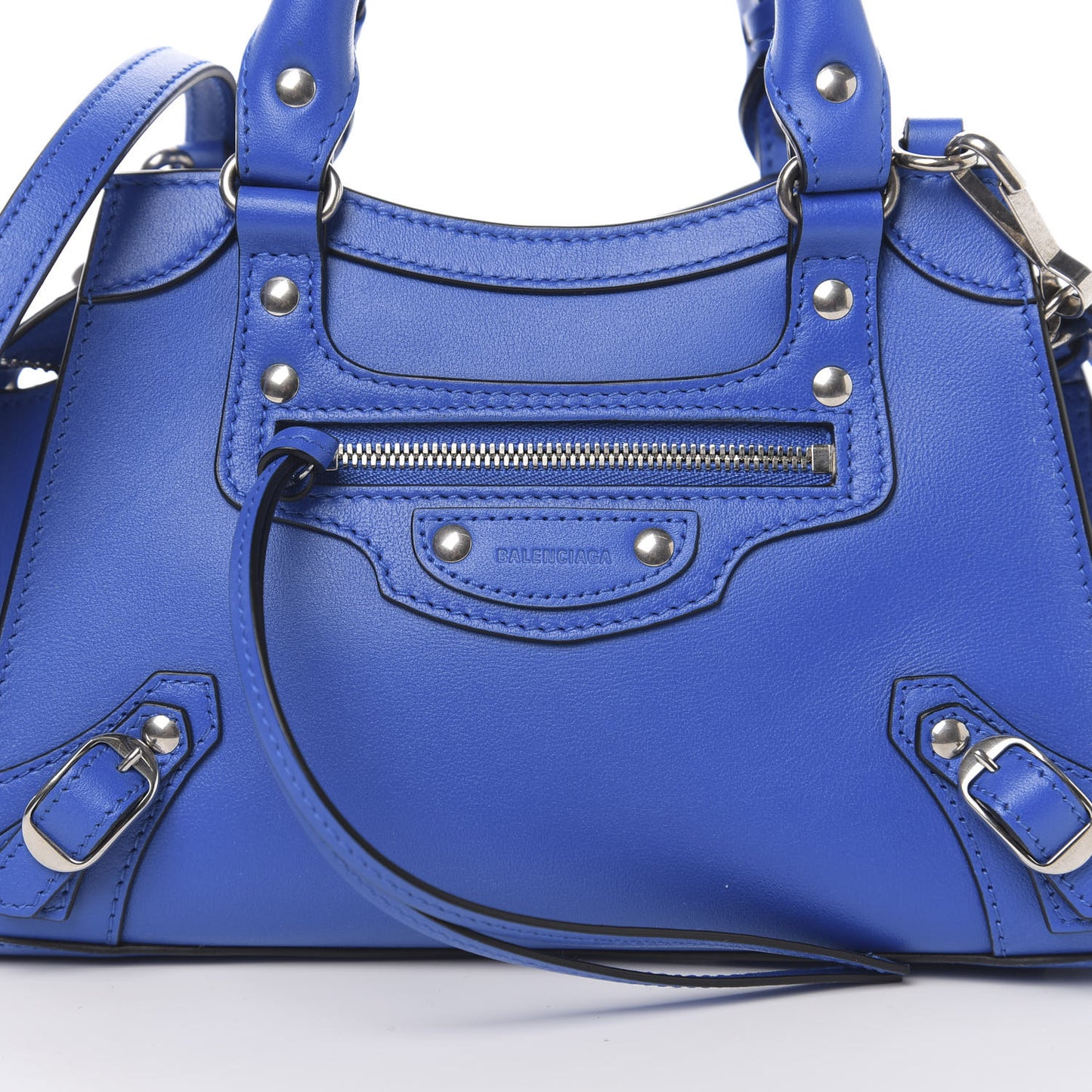 Smooth Calfskin Neo Classic Silver Hardware Mini City Bleu