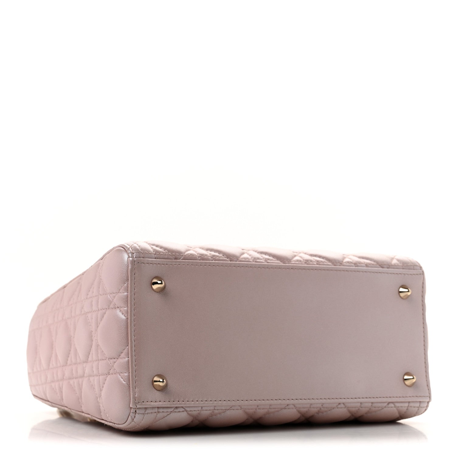 Christian Dior Pearly Lambskin Cannage Medium Lady Dior Lotus 4 of 13