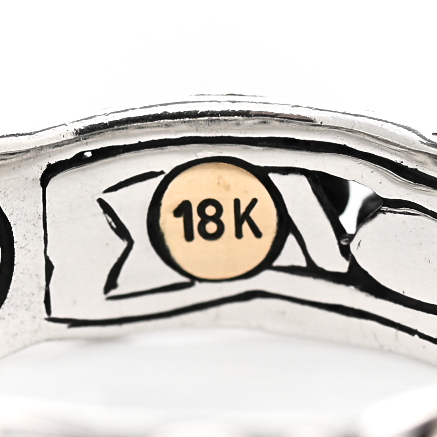 John Hardy Sterling Silver 18K Yellow Gold Jaisalmer Dot Band Ring 55 7.25 6 of 6