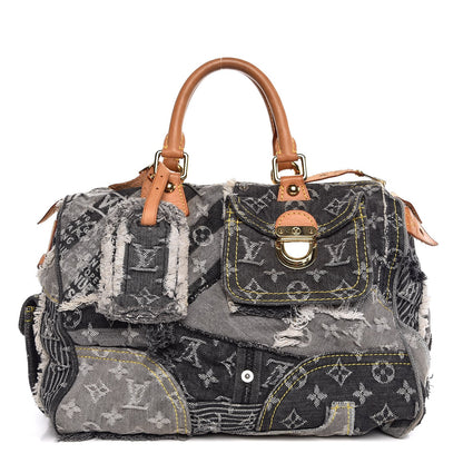 Louis Vuitton Denim Patchwork Speedy 30 Grey 1 of 7