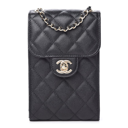 Chanel Caviar Quilted Classic Phone Holder Black 1 of 10