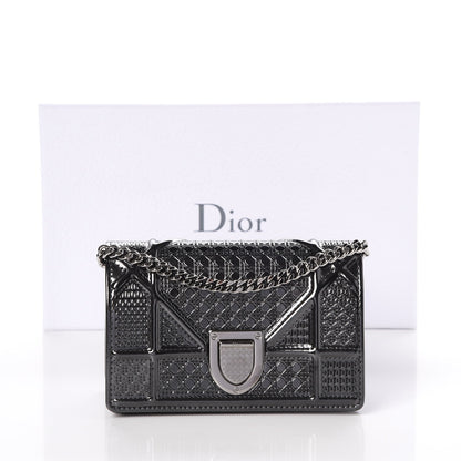 Christian Dior Metallic Patent Micro-Cannage Baby Diorama Flap Bag Onyx Black 8 of 8