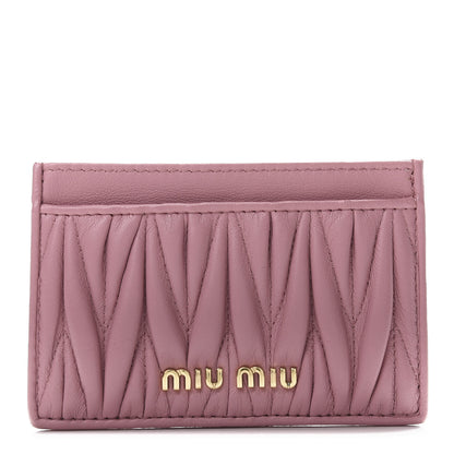 Miu Miu Nappa Matelasse Card Holder Rosa 1 of 6