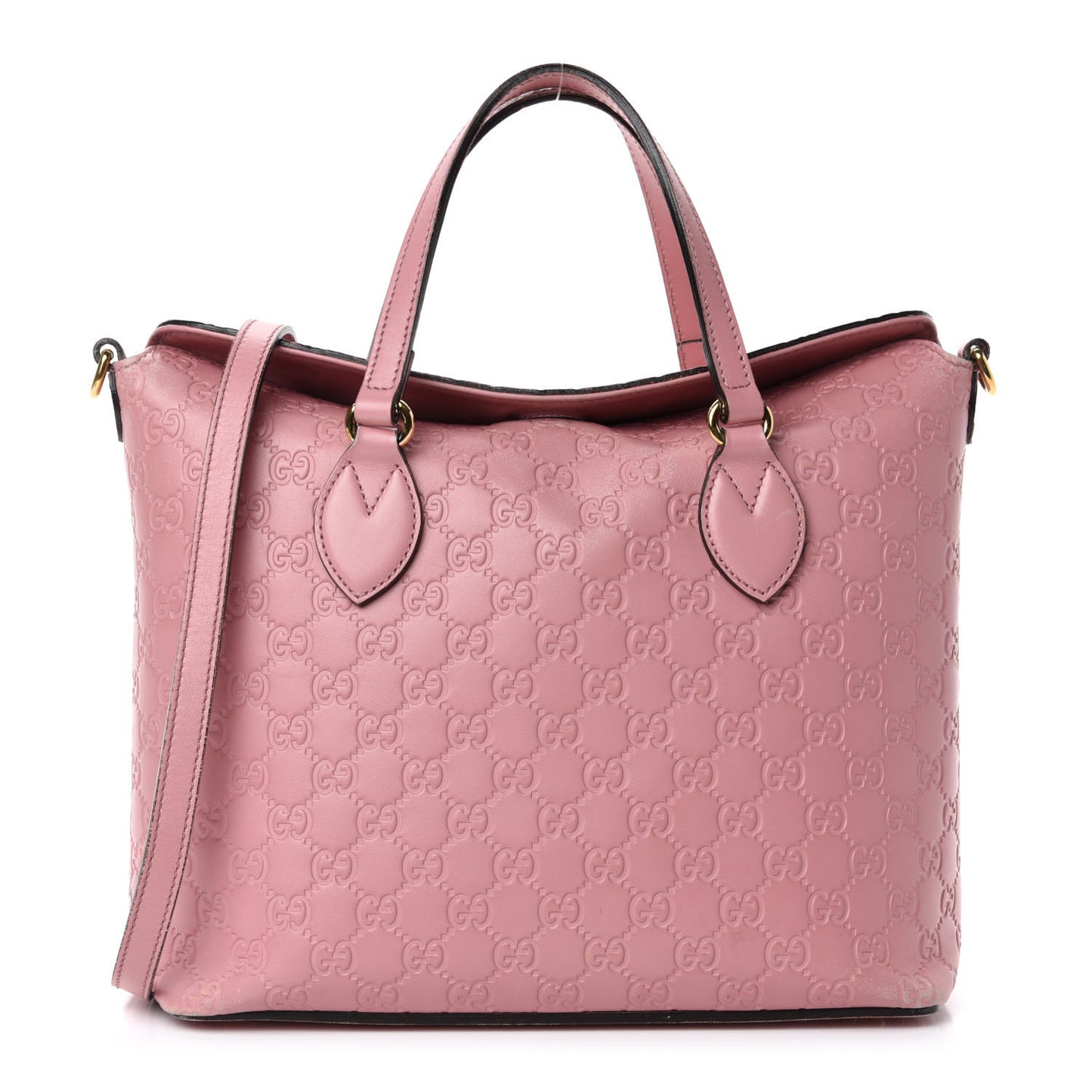 Guccissima Signature Linea A Foldover Tote Rose Baby Candy