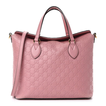 Gucci Guccissima Signature Linea A Foldover Tote Rose Baby Candy 1 of 18