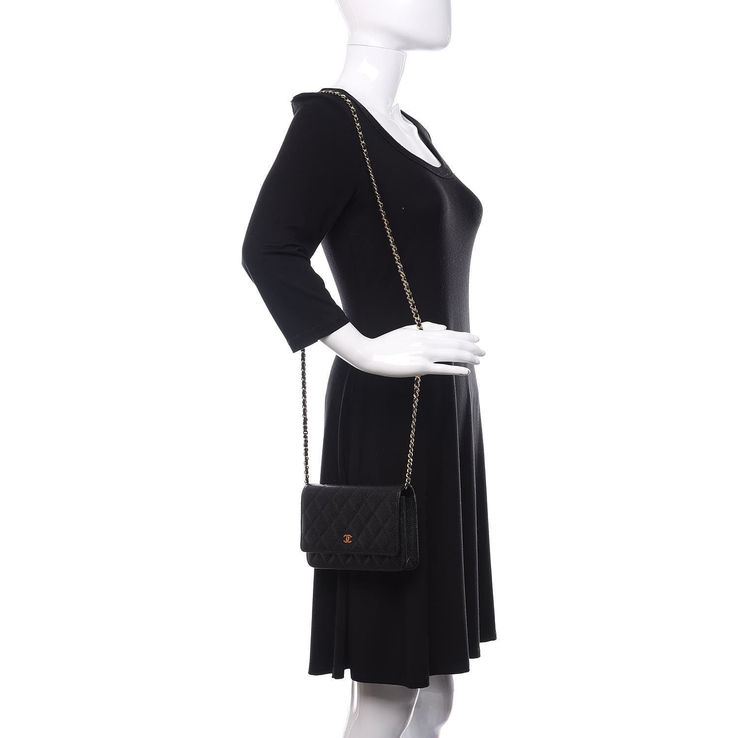 Chanel Caviar Quilted Wallet On Chain WOC Black 2 of 12