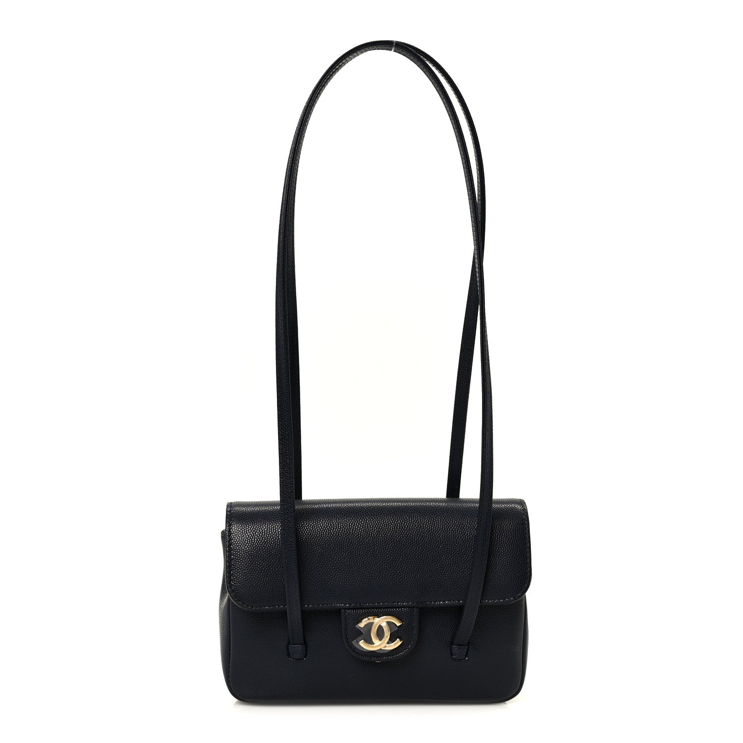 Chanel Shiny Caviar Mini Preppy Coco Shoulder Bag Dark Blue 1 of 10