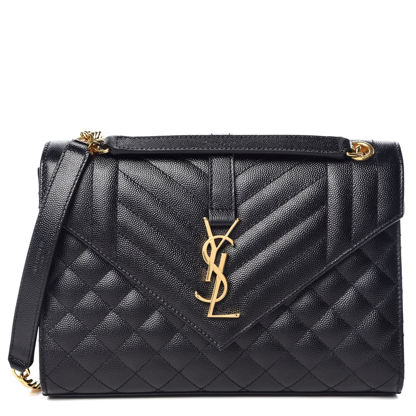 Grain De Poudre Textured Mixed Matelasse Triquilt Medium Monogram Satchel Black