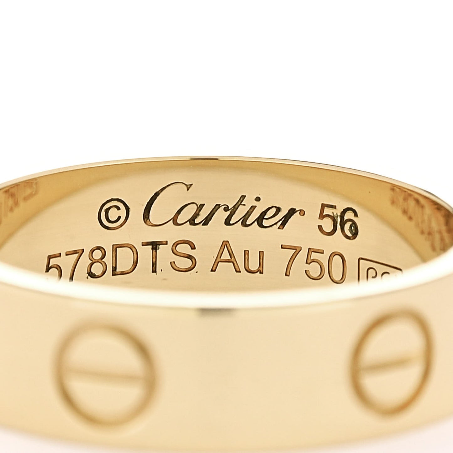 18K Yellow Gold 5.5mm LOVE Ring 56 7.75