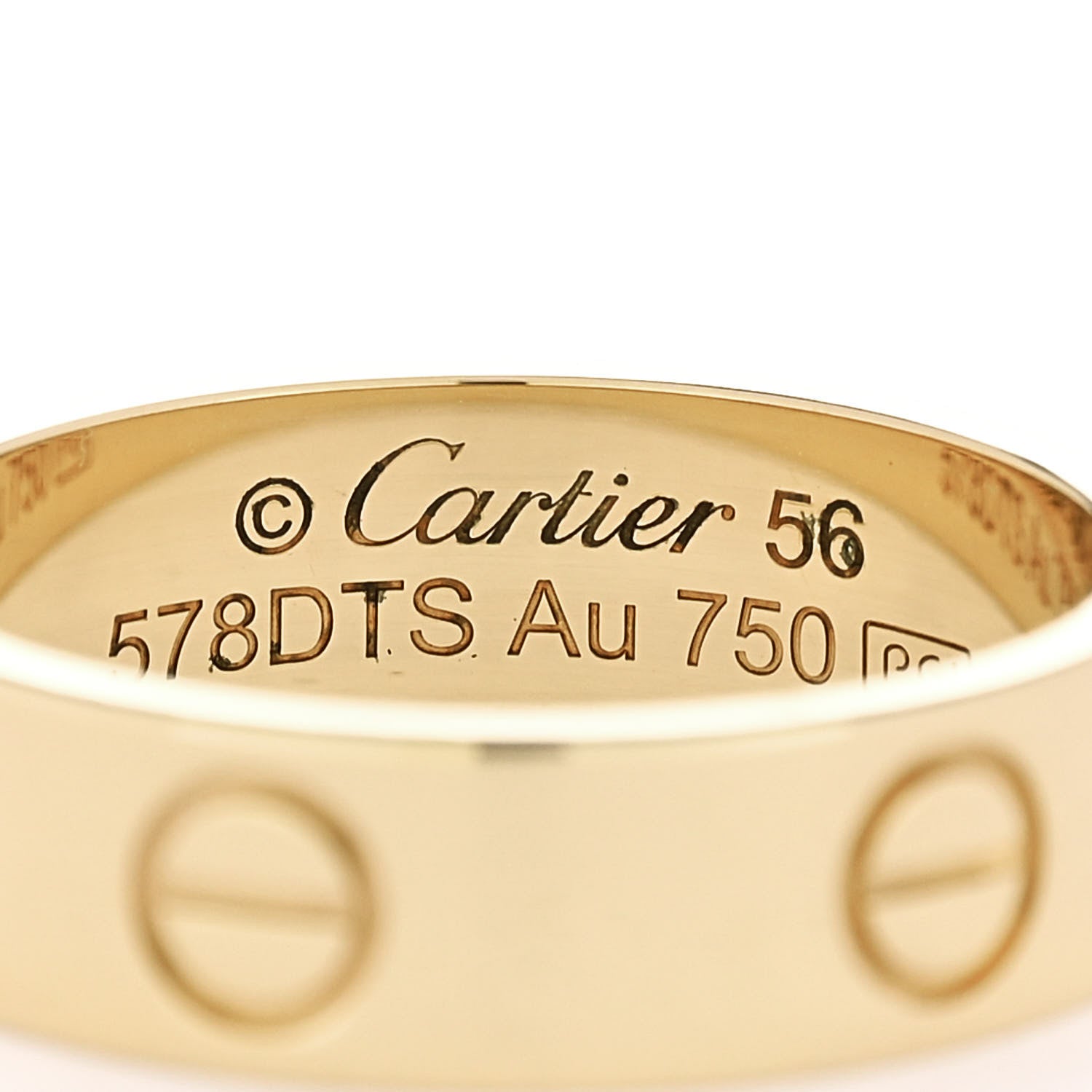 Cartier 18K Yellow Gold 5.5mm LOVE Ring 56 7.75 4 of 5
