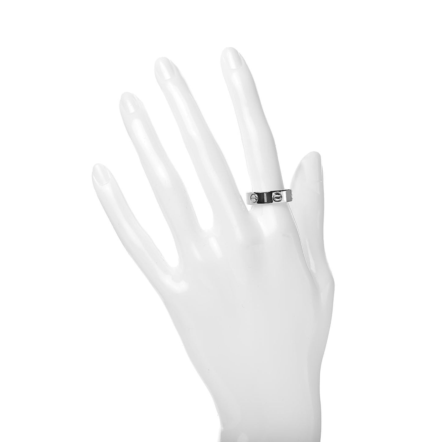 18K White Gold 5.5mm LOVE Ring 55 7.25