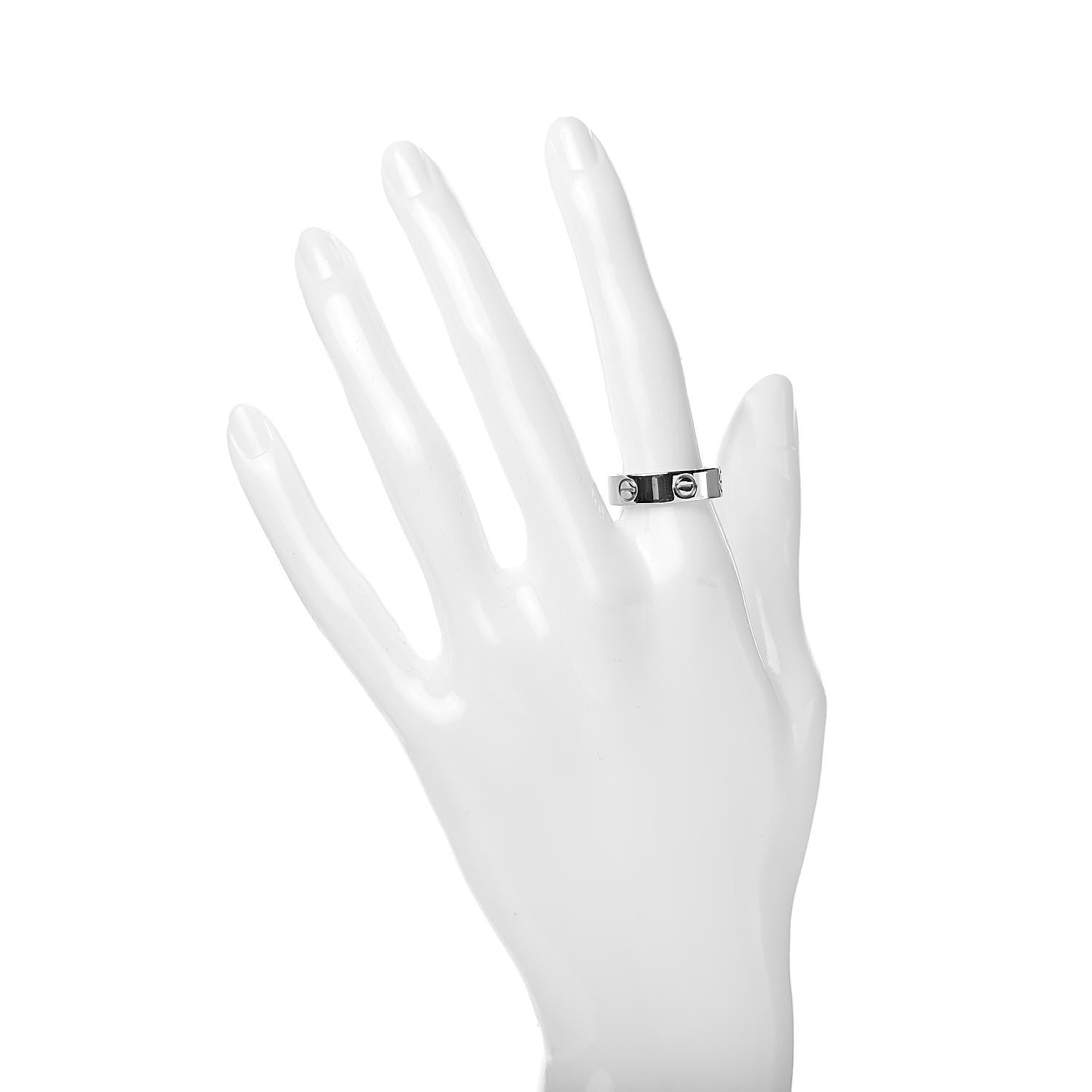 Cartier 18K White Gold 5.5mm LOVE Ring 55 7.25 2 of 4