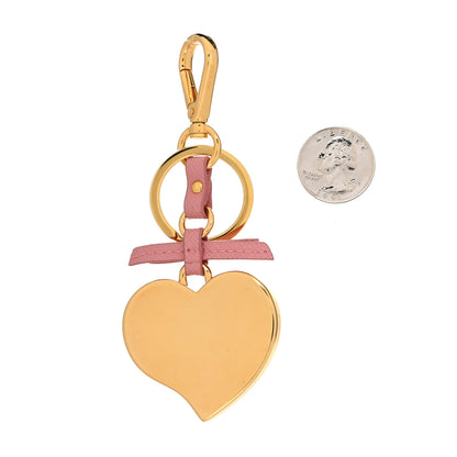 Prada Saffiano Heart Keychain Charm Petalo 2 of 3