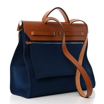 Hermes Toile Vache Hunter Herbag Zip 39 MM Bleu Marine 4 of 15