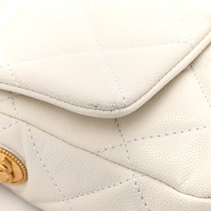 Chanel Caviar Quilted Small Twist Your Buttons Flap White 11 of 12