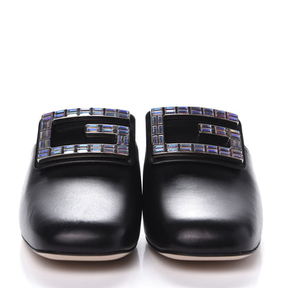 Gucci Malaga Kid Crystal Square G Madelyn Mules 38 Black 2 of 9