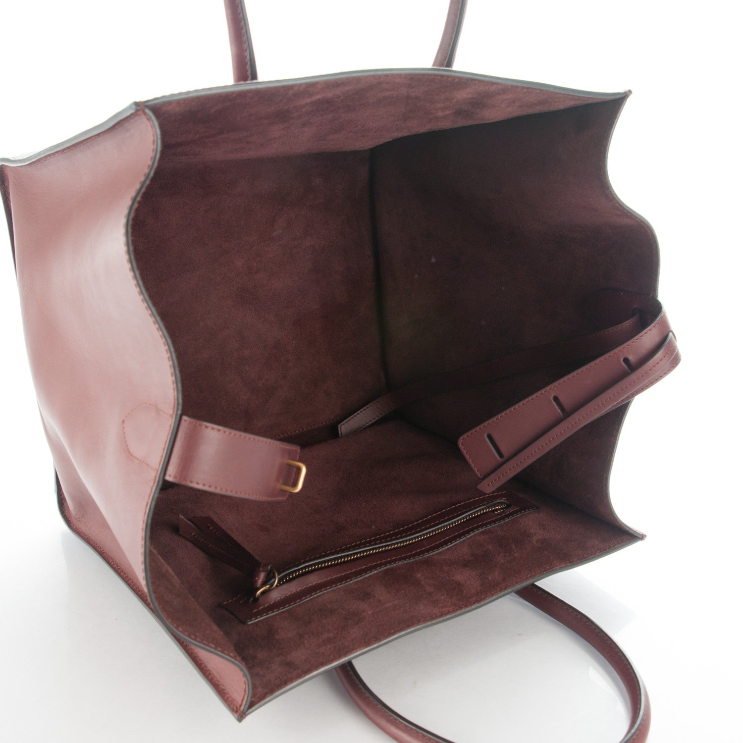 Celine Natural Calfskin Medium Phantom Luggage Burgundy 8 of 10