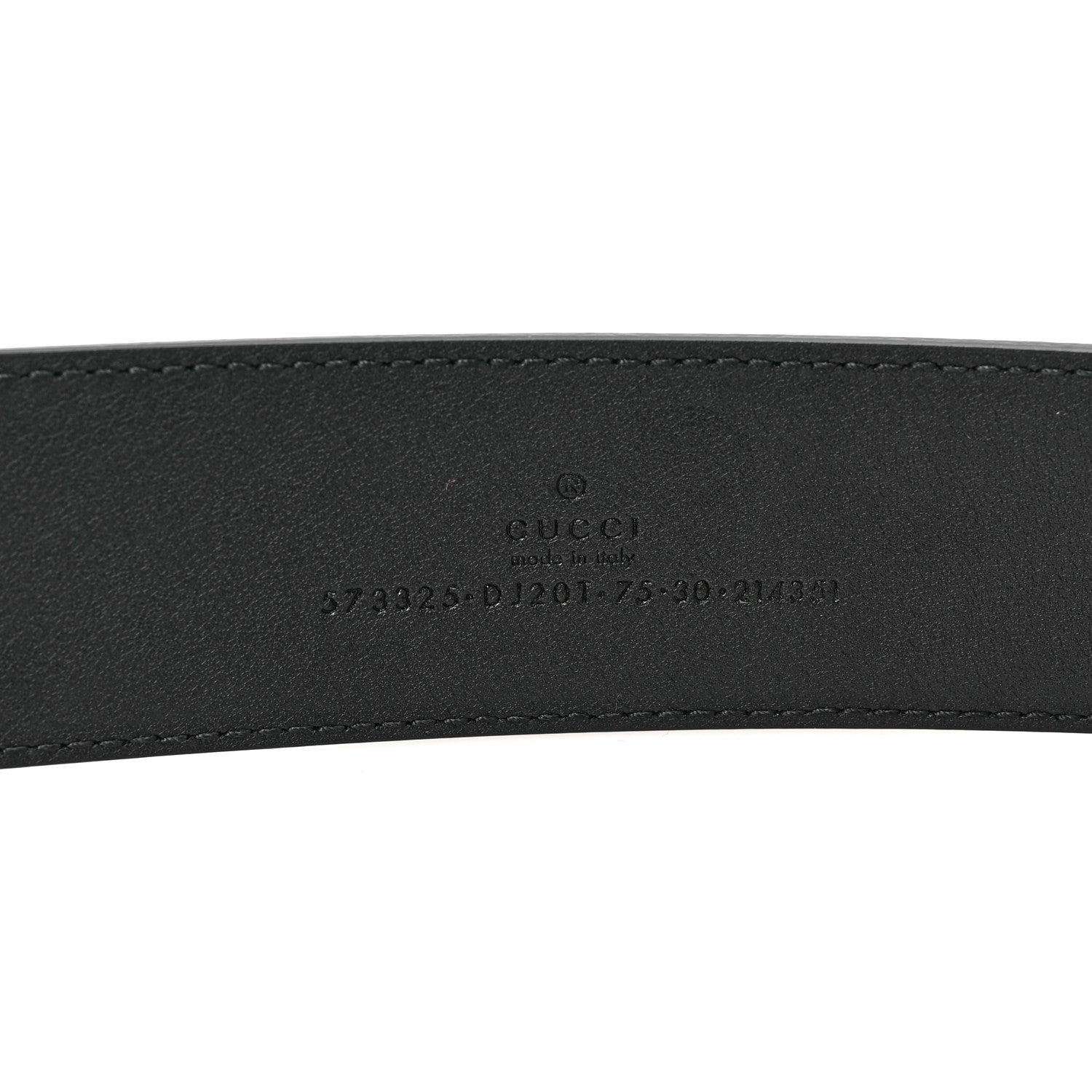 Gucci Textured Dollar Calfskin 40mm Belt 75 30 Black 3 of 4