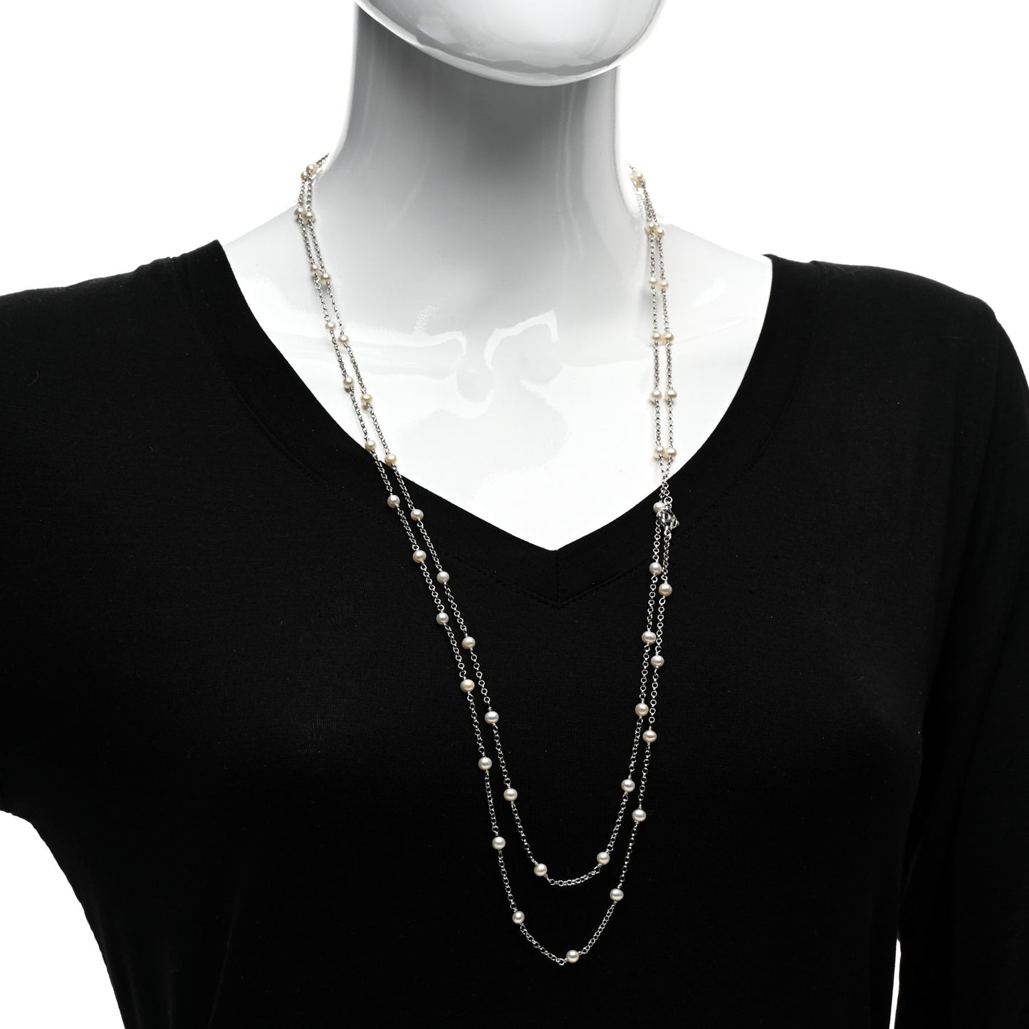 Sterling Silver Freshwater Pearl Bead Chain Necklace