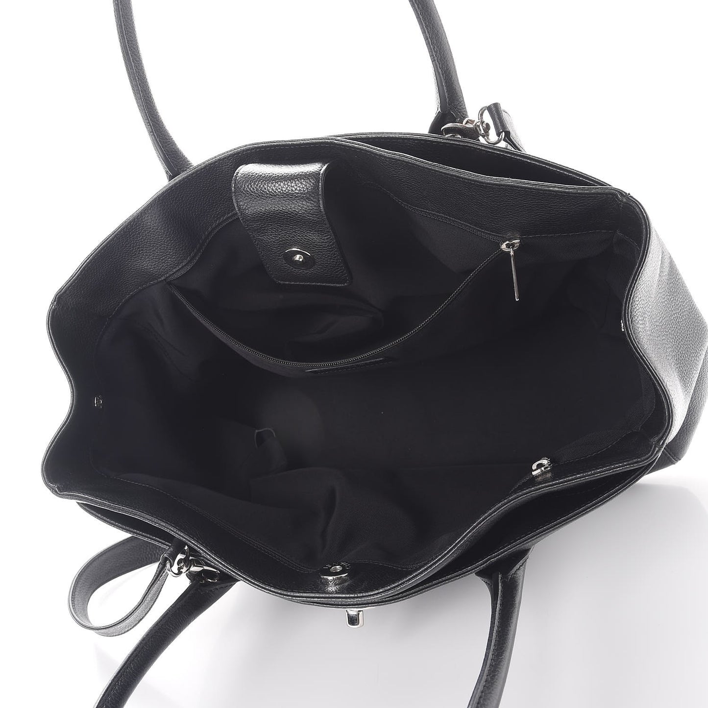 Calfskin Cerf Executive Shopper Tote Black