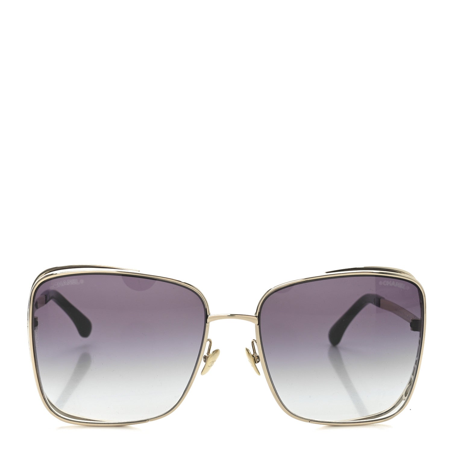 Chanel Metal Logo Square Sunglasses 71541 Gold 1714962 – FASHIONPHILE