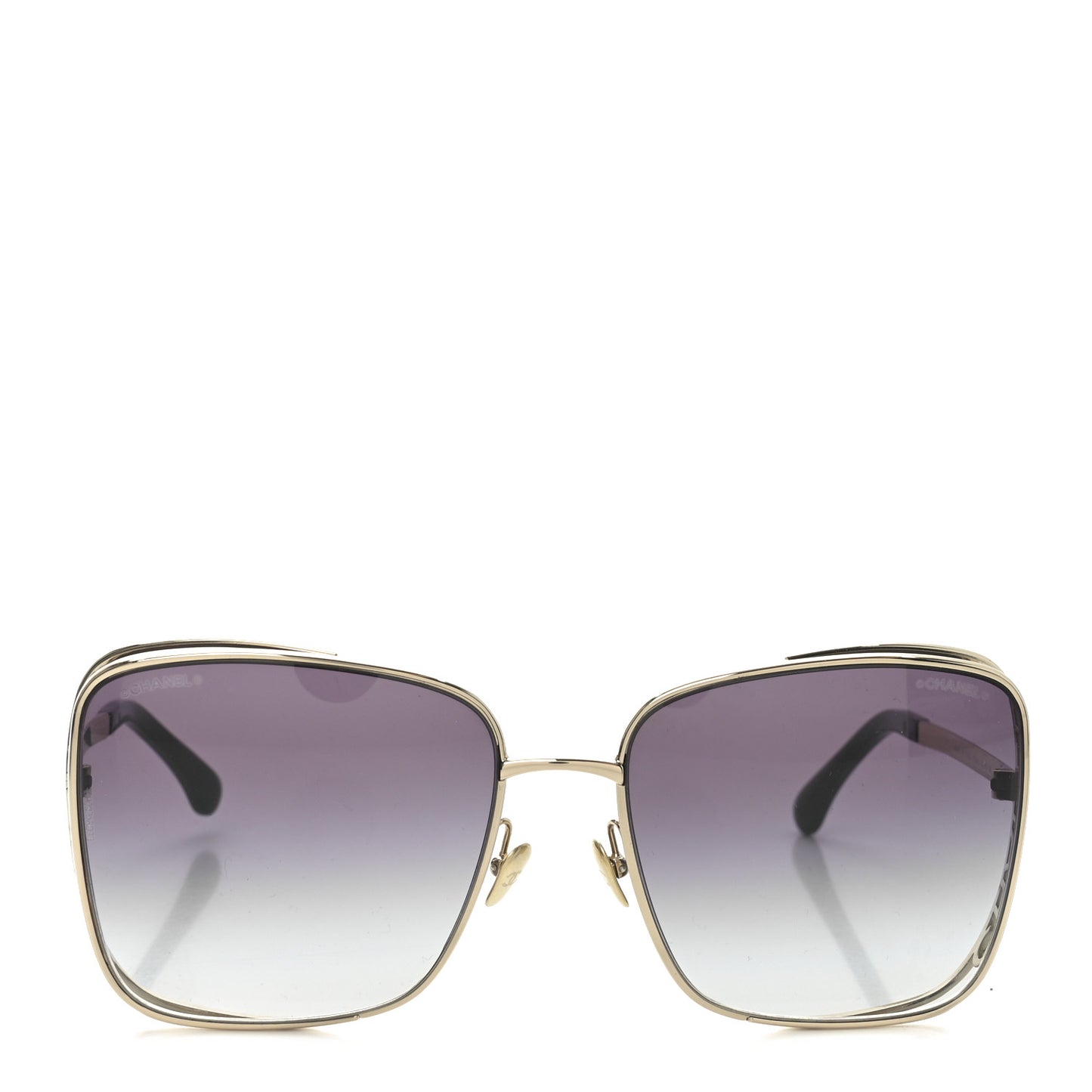 Metal Logo Square Sunglasses 71541 Gold