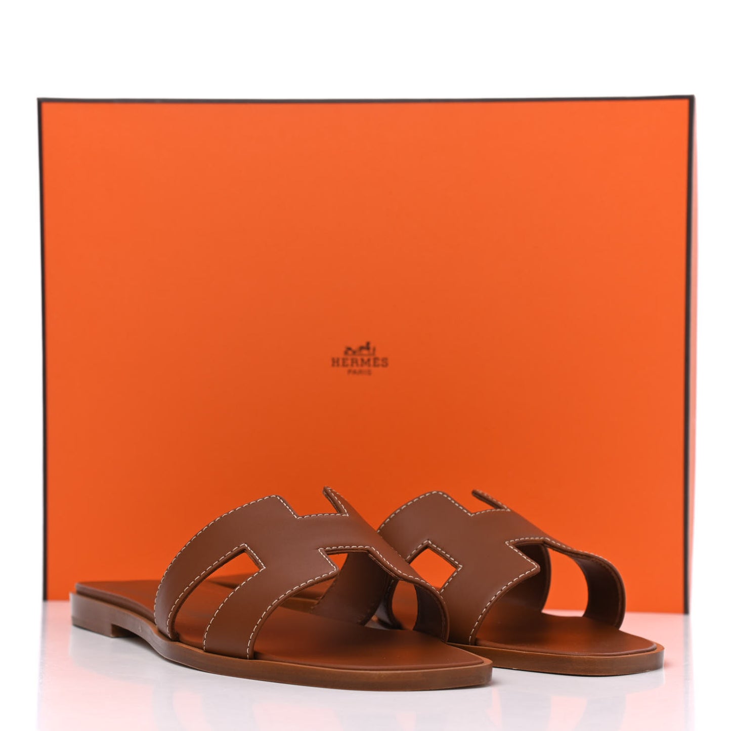 Box Calfskin Oran Sandals 37.5 Gold
