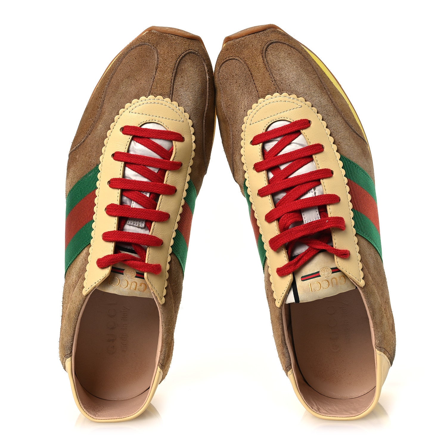 Gucci Suede Web Mens Rocket Sneakers 9 Nocciola Burro 1850654 Gucci Suede Web Mens Rocket Sneakers 9 Nocciola Burro 1850654