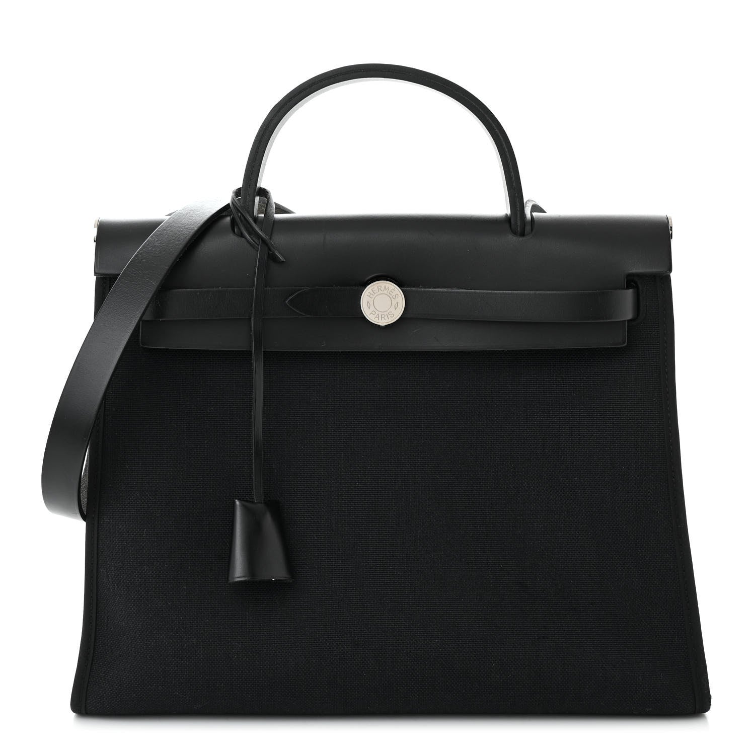 Hermes Military Toile Vache Hunter Herbag Zip PM 31 Black 1 of 13