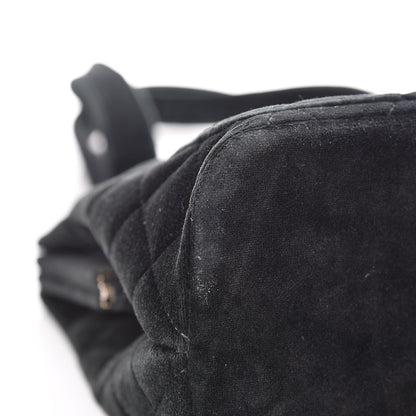 Chanel Velvet Quilted Shoulder Bag Black 13 of 17