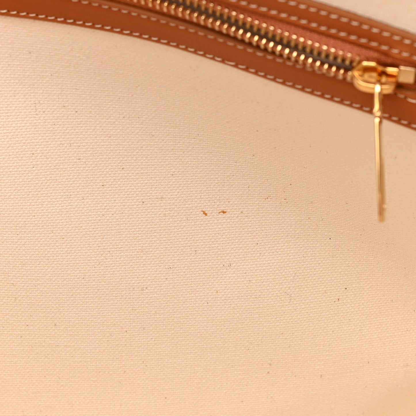 Canvas Calfskin Horizontal Cabas Natural Tan