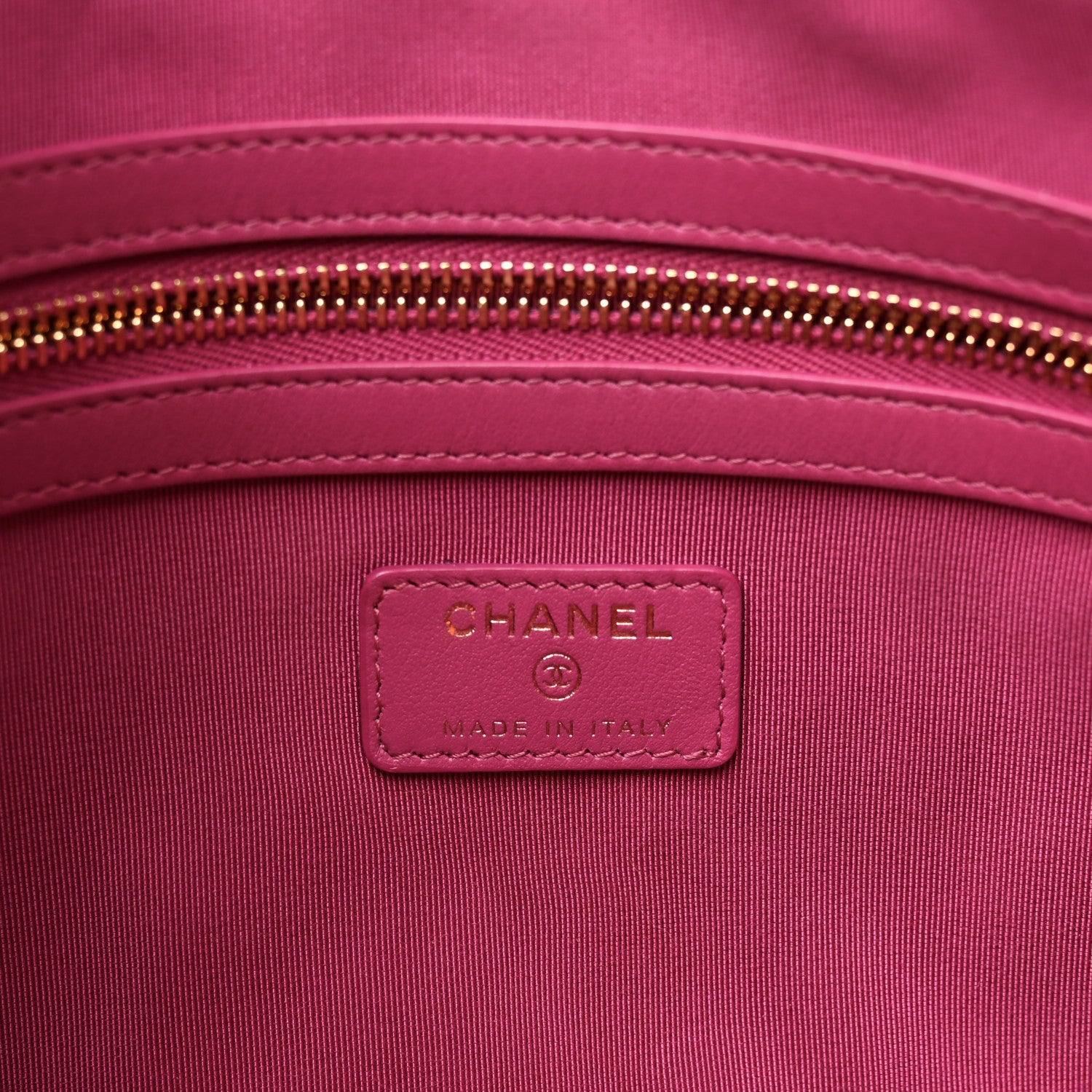 Chanel Lambskin Camellia Embossed Medium Cosmetic Case Fuchsia 6 of 7
