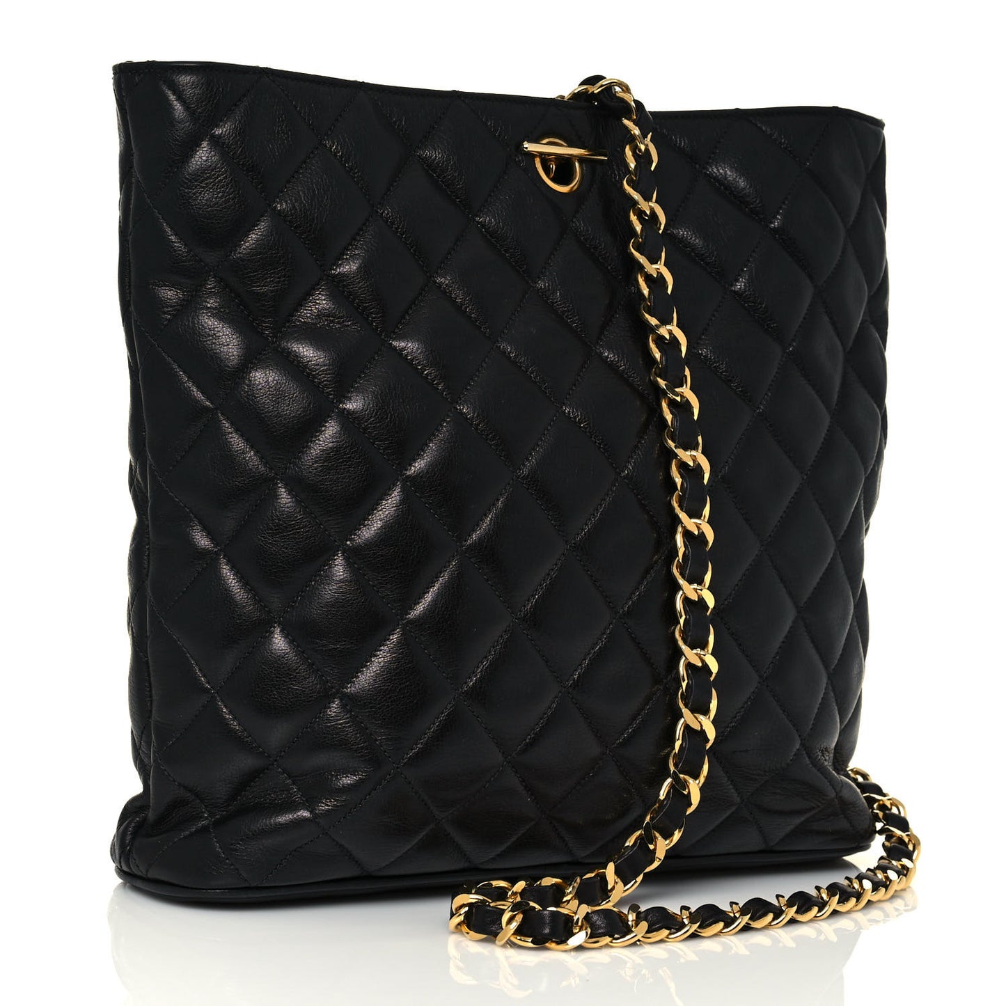 Lambskin Quilted Tote Black