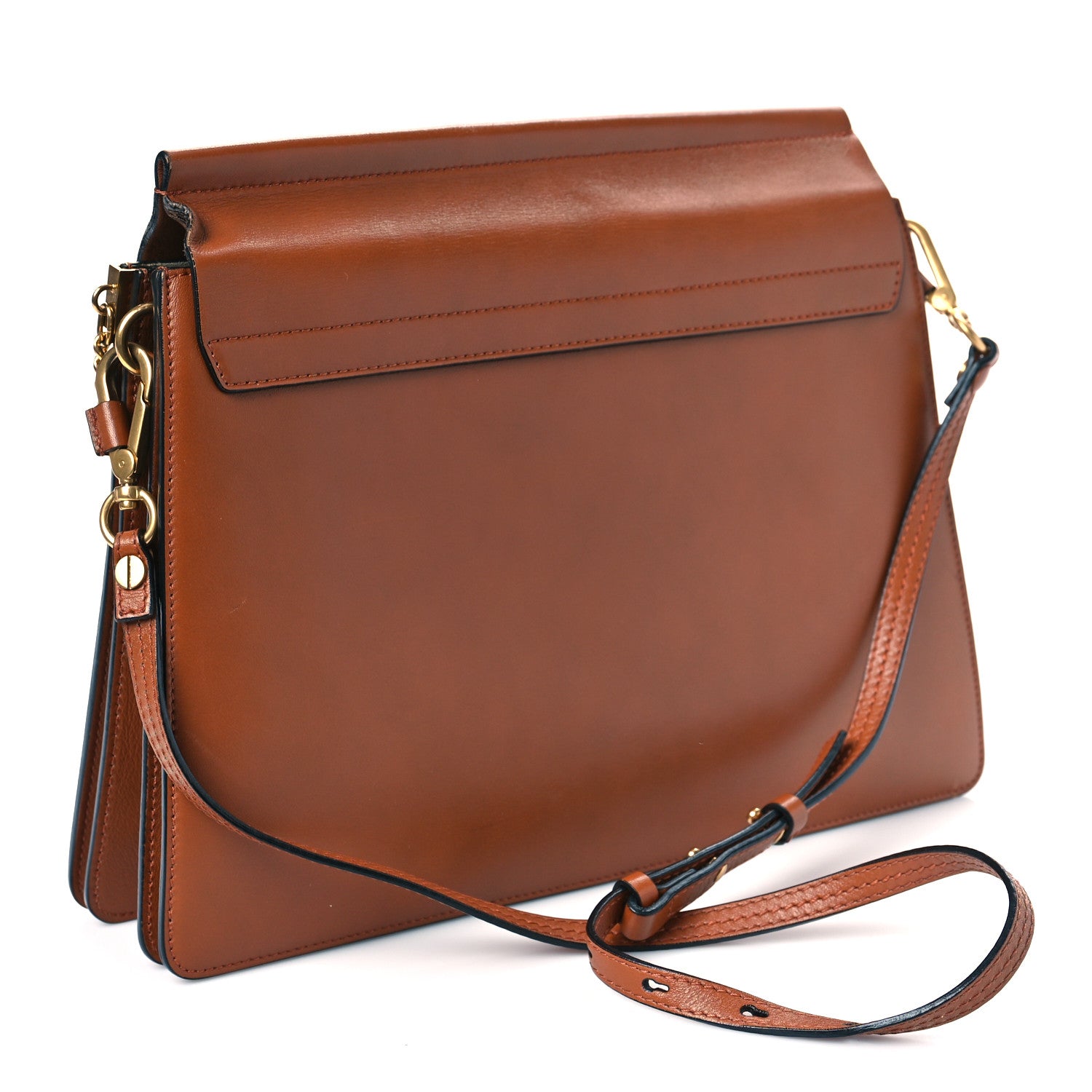 Chloe Suede Calfskin Striped Patchwork Medium Faye Shoulder Caramel Multicolor 2 of 10
