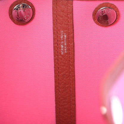 Hermes Toile Militaire Vache Country Garden Party Tote 30 Bubblegum Rouge Duchesse 6 of 11