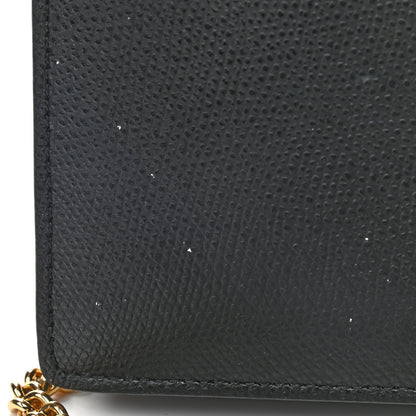 Fendi Vitello Cruise F is Fendi Bi-Color FF 1974 Embossed Medium Envelope Wallet On Chain Black Maya 9 of 14