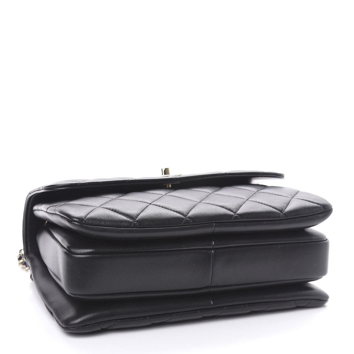 Lambskin Quilted Small Trendy CC Dual Handle Flap Bag Black